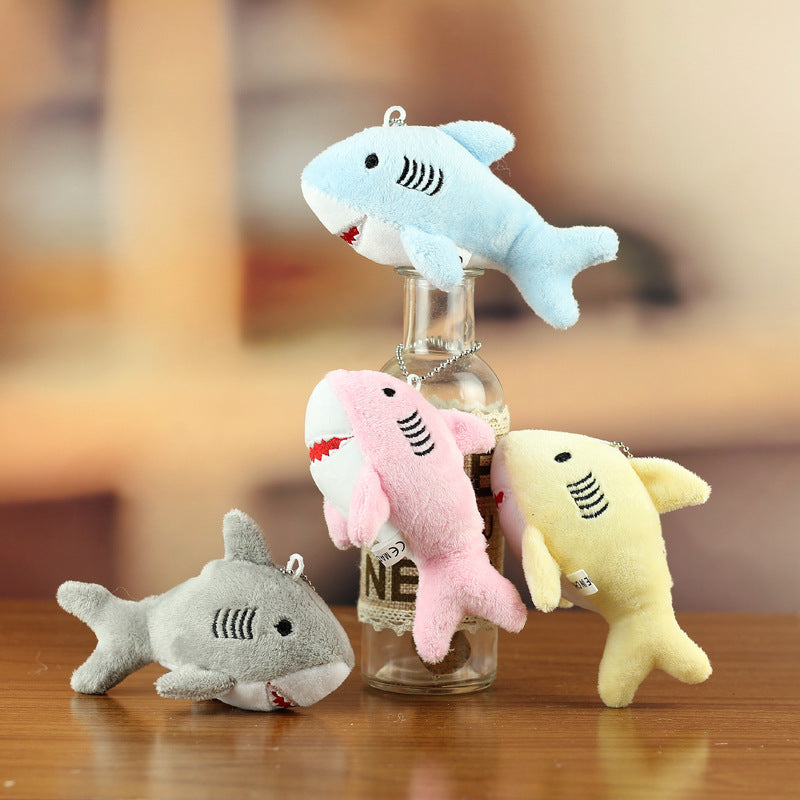 Shark and Whale Simulation Plush Toy Keychain Pendant Marine Life Doll Doll
