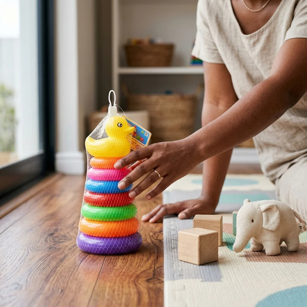 Rainbow Tower Duck Stacking Ring Toy