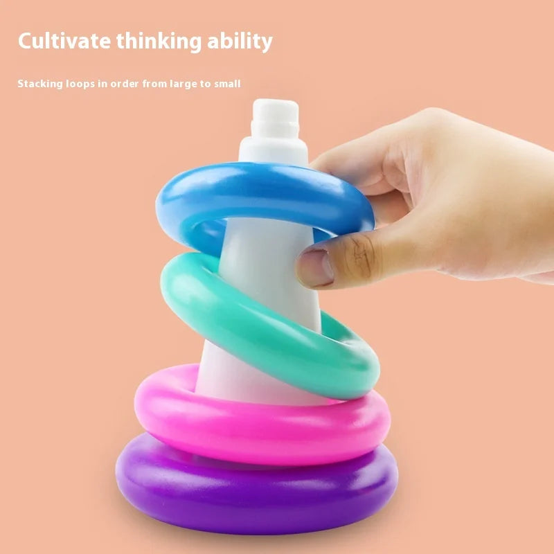 Rainbow Tower Duck Stacking Ring Toy