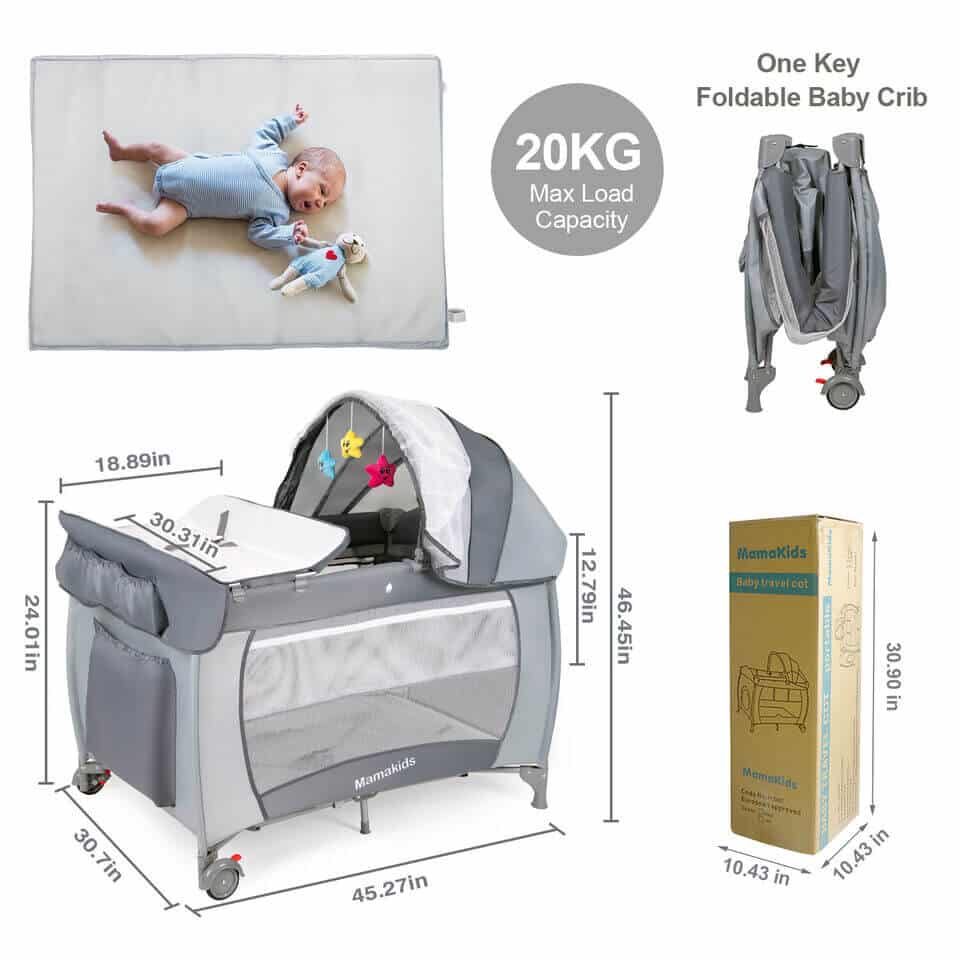 2 In 1 Baby Cot With Toys