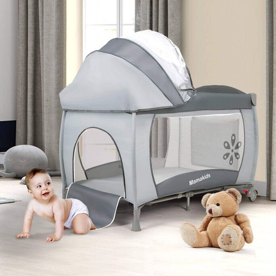 2 In 1 Baby Cot With Toys