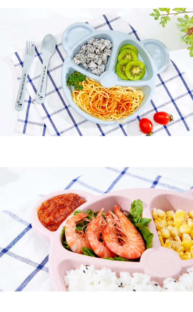 3Pcs/Set Baby Food Bear : Bowl Spoon Fork