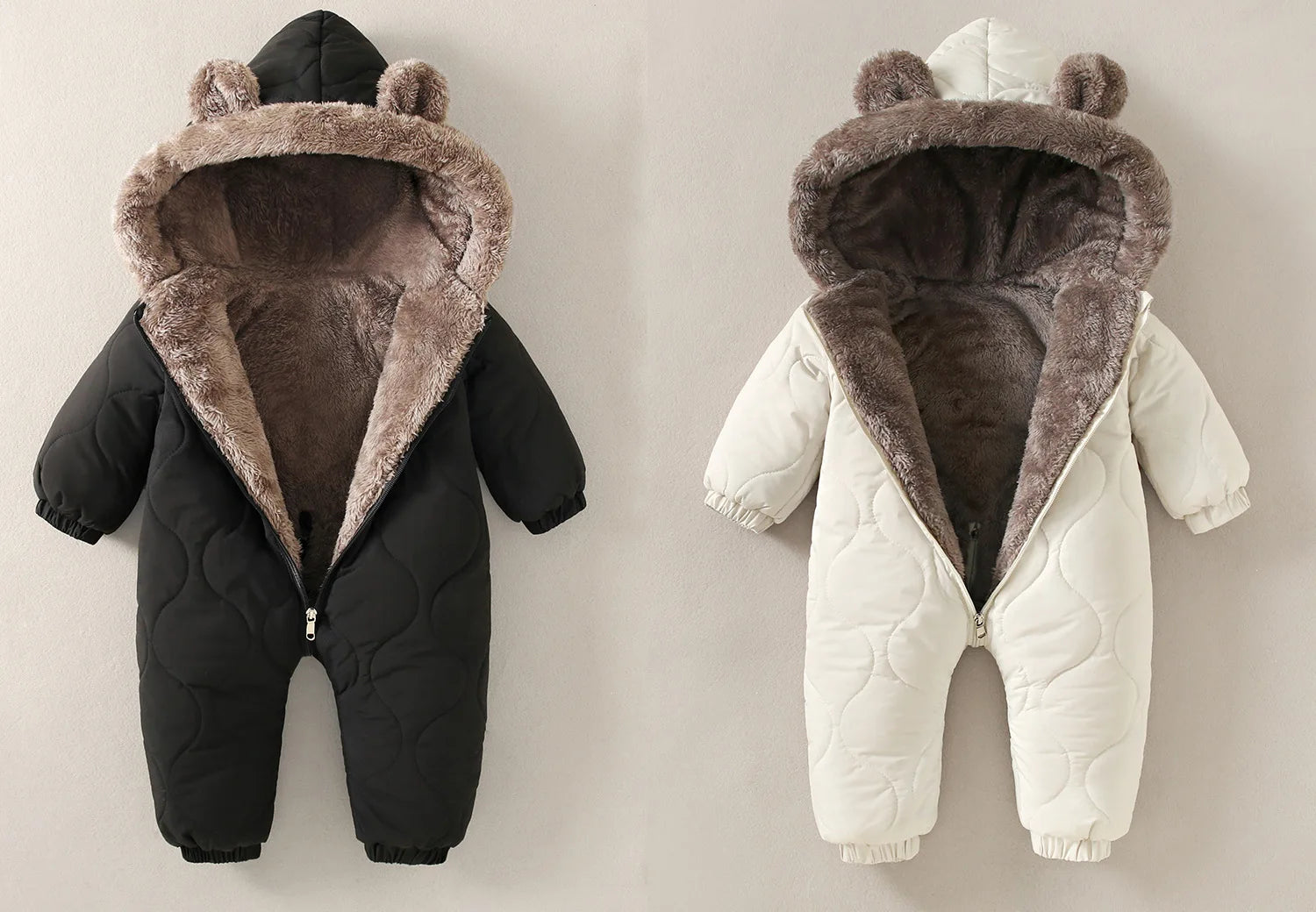 1-Piece Warm Fleece Pramsuit for Baby