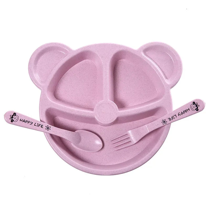 3Pcs/Set Baby Food Bear : Bowl Spoon Fork