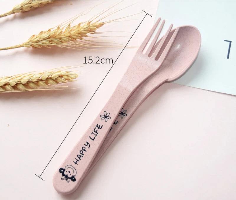 3Pcs/Set Baby Food Bear : Bowl Spoon Fork