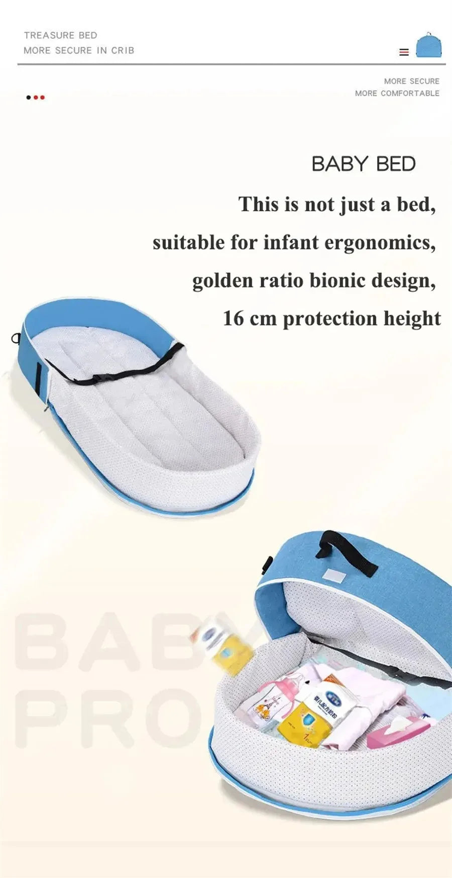 Folding Baby Bed Crib