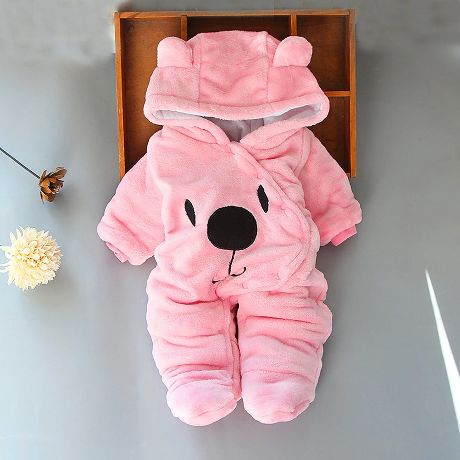 Baby Hooded Footie Romper Fleece