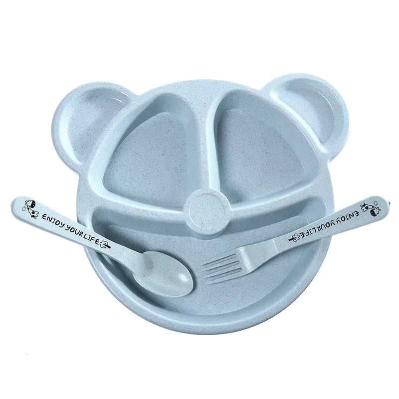3Pcs/Set Baby Food Bear : Bowl Spoon Fork