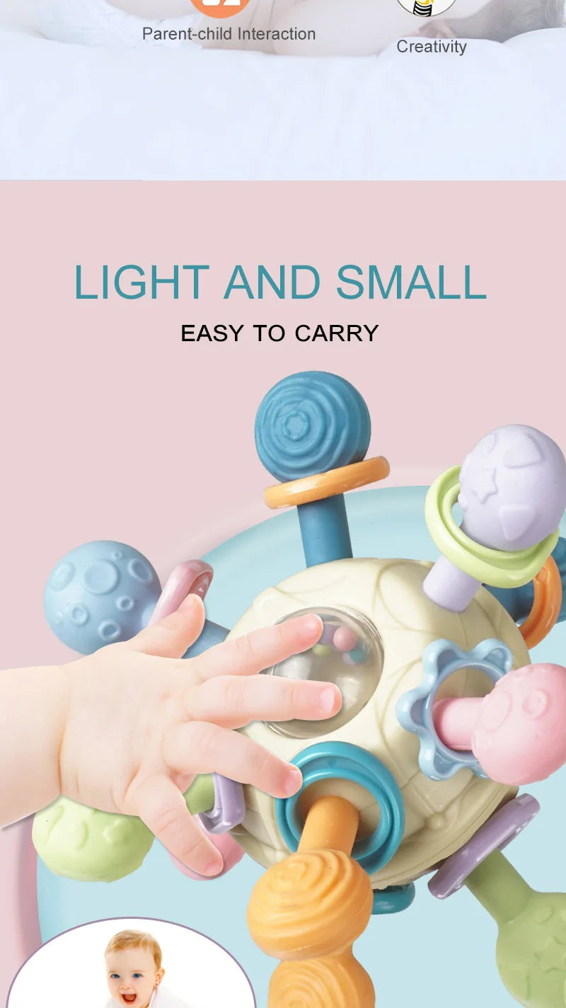 Rotating Rattle Ball Grasping Activity Baby Development Toy