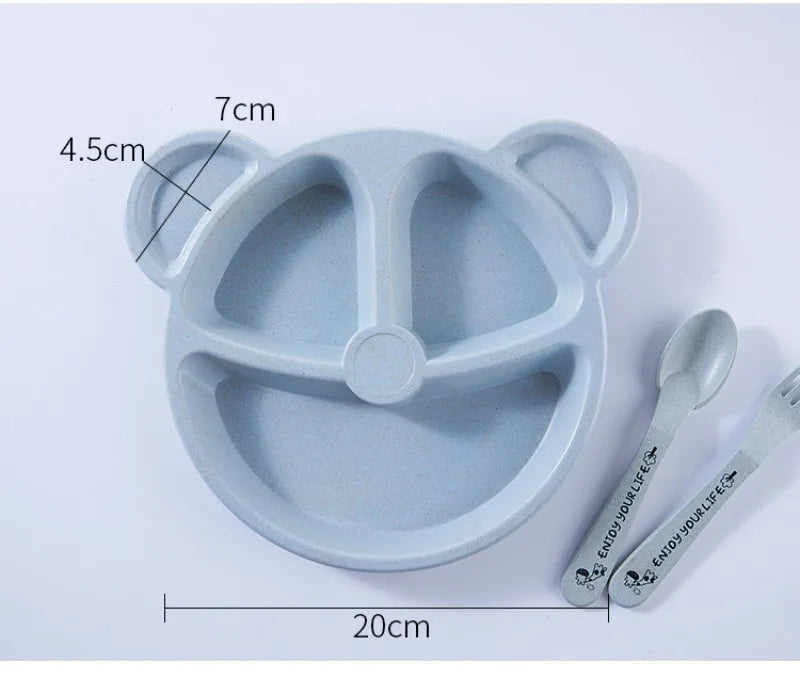 3Pcs/Set Baby Food Bear : Bowl Spoon Fork