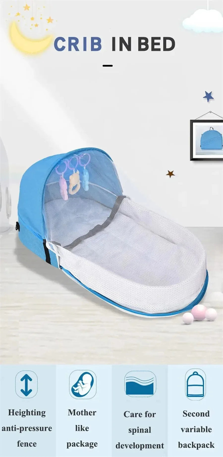 Folding Baby Bed Crib