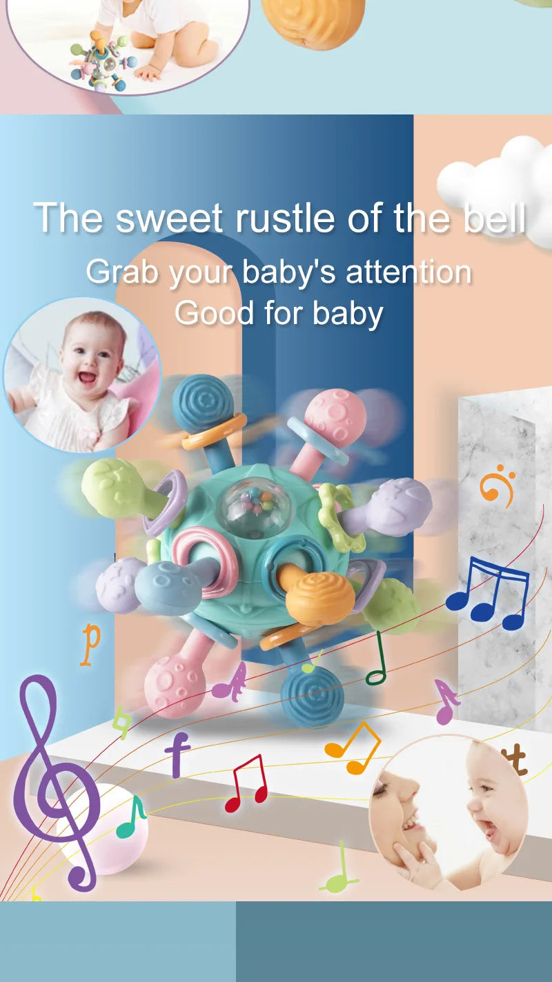 Rotating Rattle Ball Grasping Activity Baby Development Toy