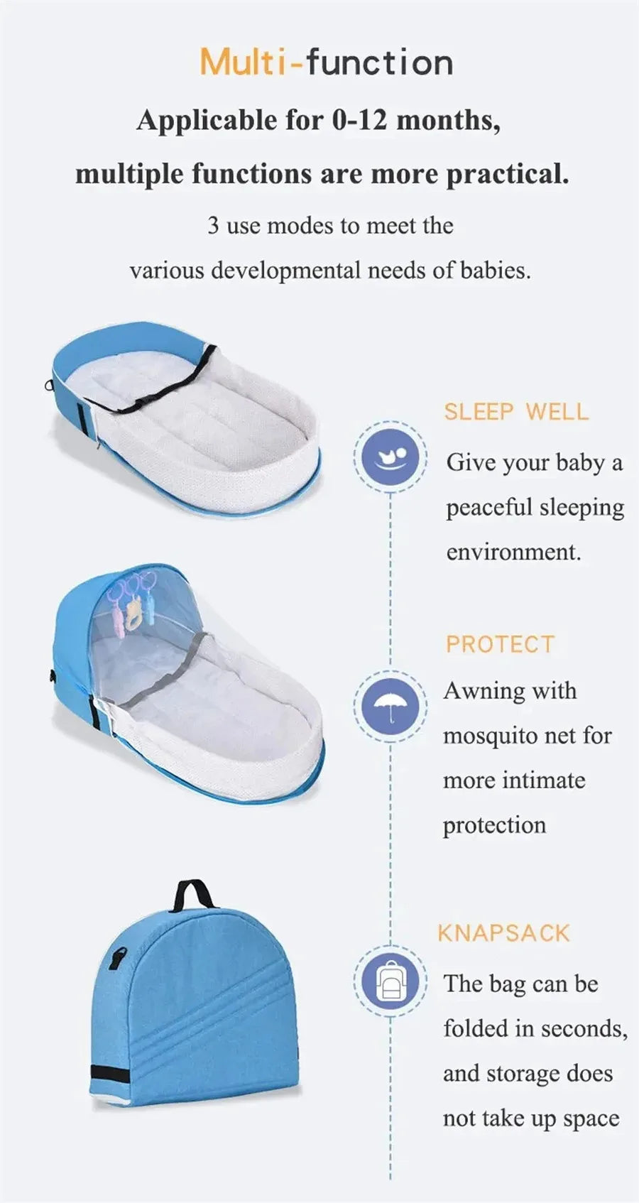 Folding Baby Bed Crib