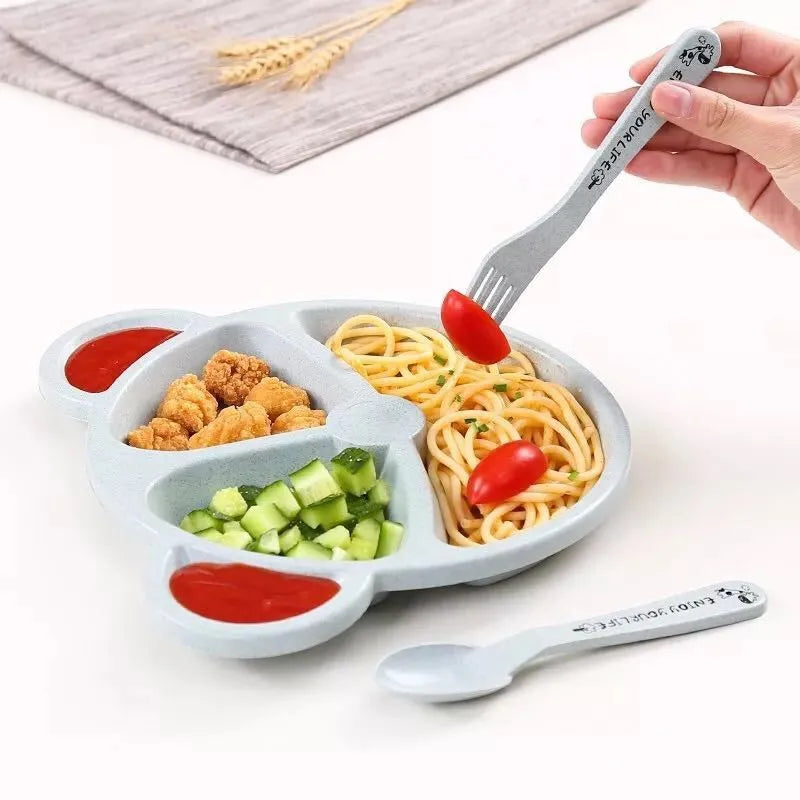 3Pcs/Set Baby Food Bear : Bowl Spoon Fork