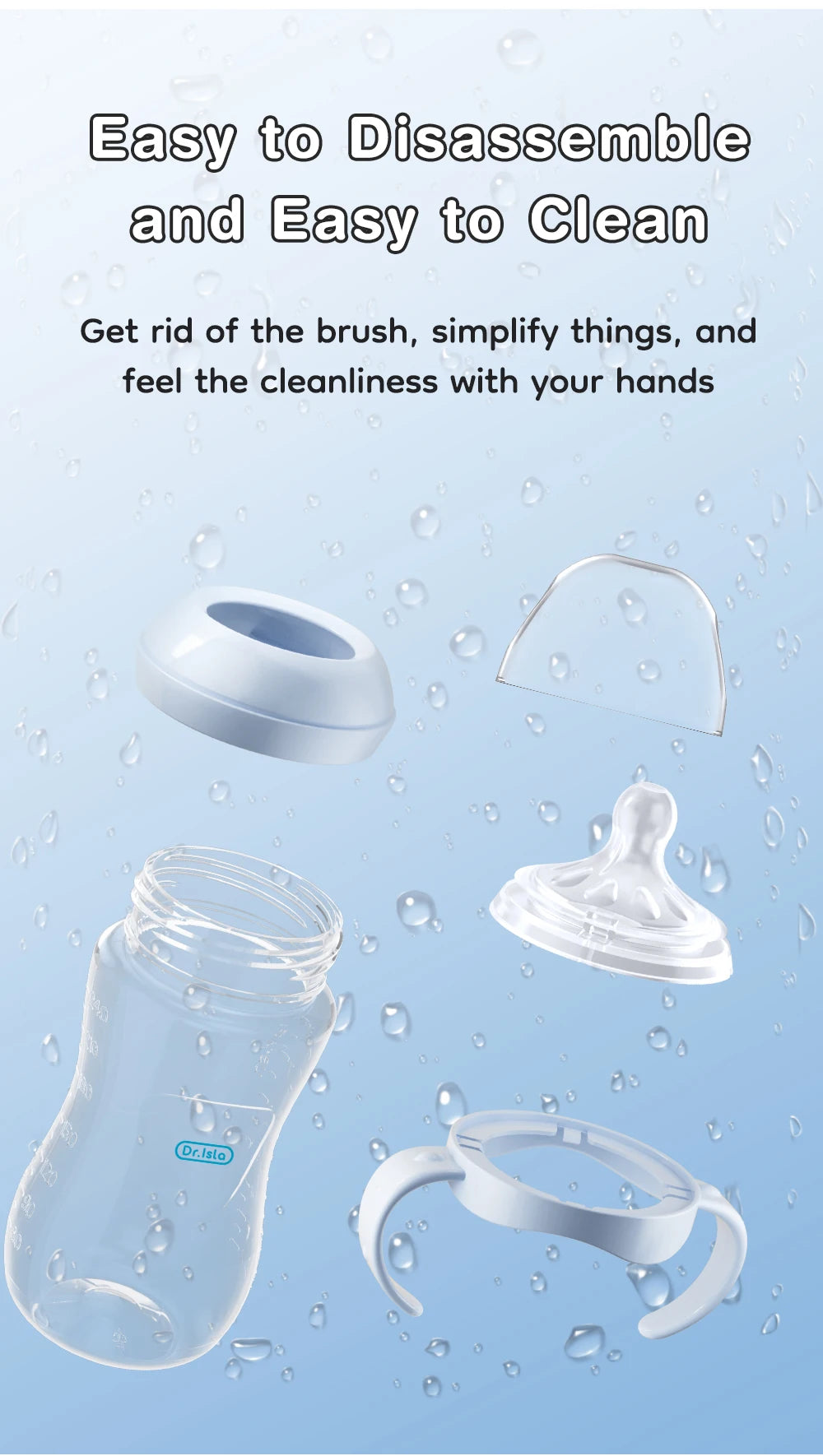 Baby PP Bottle 150/240/330ML Newborn Baby Bottle with Handle BPA Free