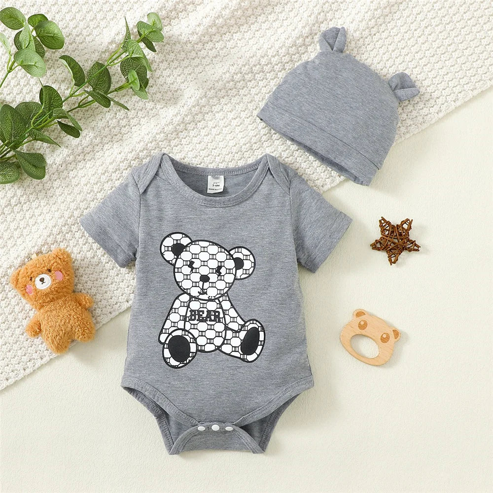 2PCS Newborn Baby Boy Romper