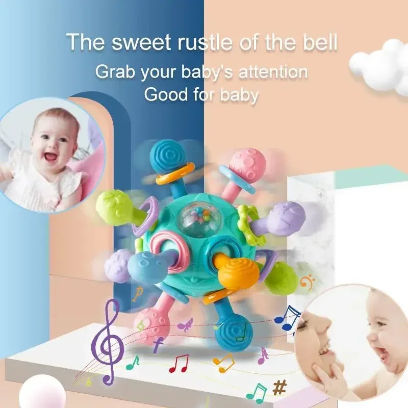 Rotating Rattle Ball Grasping Activity Baby Development Toy