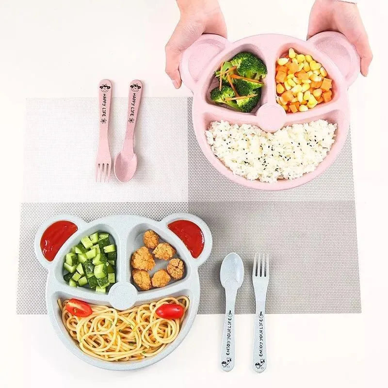 3Pcs/Set Baby Food Bear : Bowl Spoon Fork