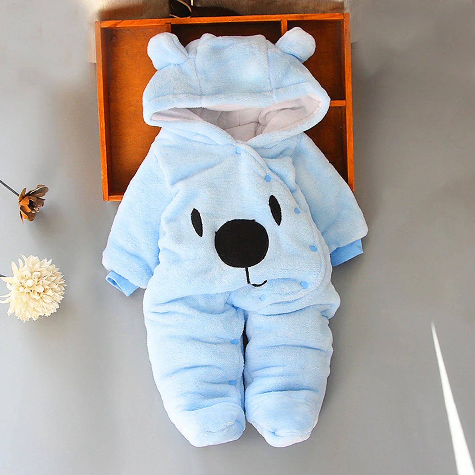 Baby Hooded Footie Romper Fleece