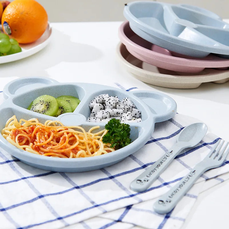3Pcs/Set Baby Food Bear : Bowl Spoon Fork