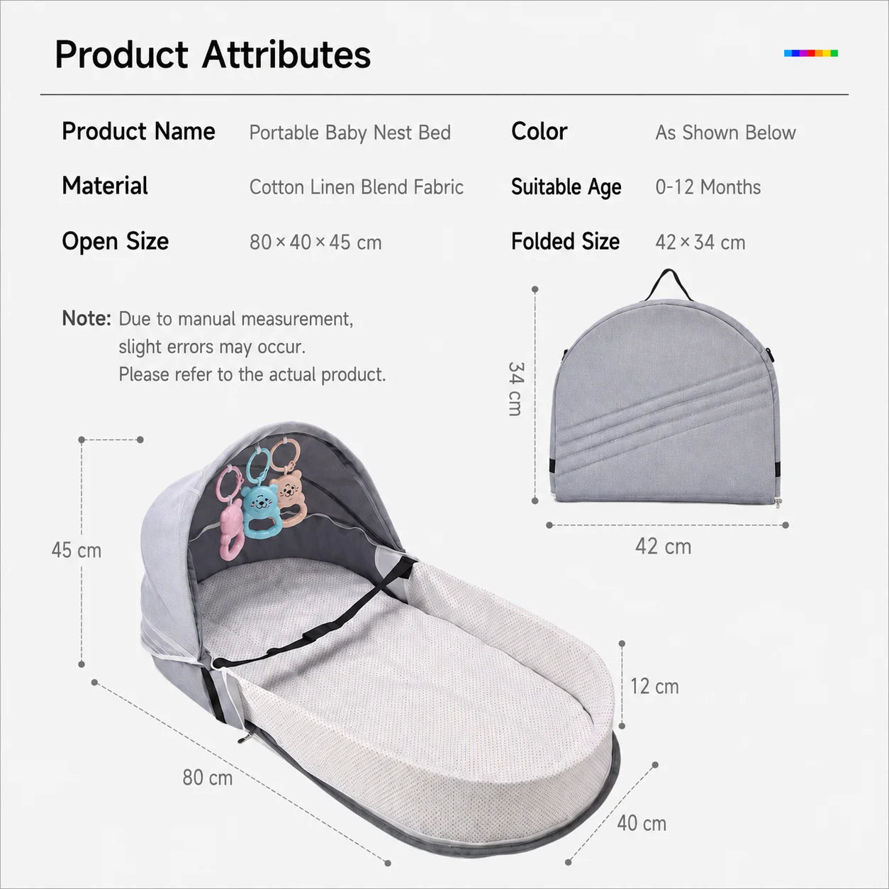 Folding Baby Bed Crib