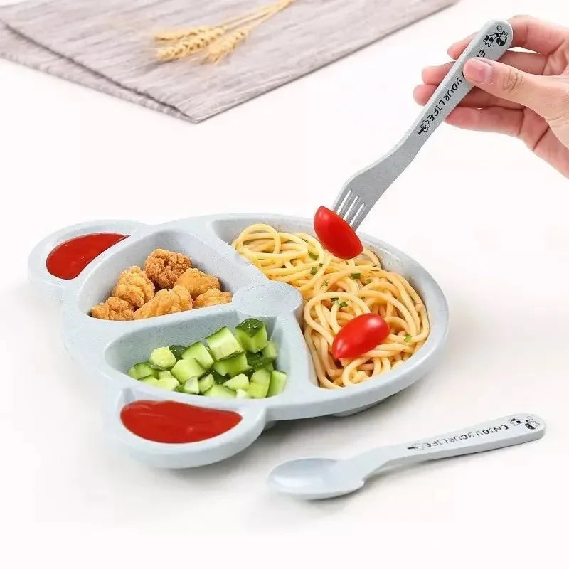 3Pcs/Set Baby Food Bear : Bowl Spoon Fork