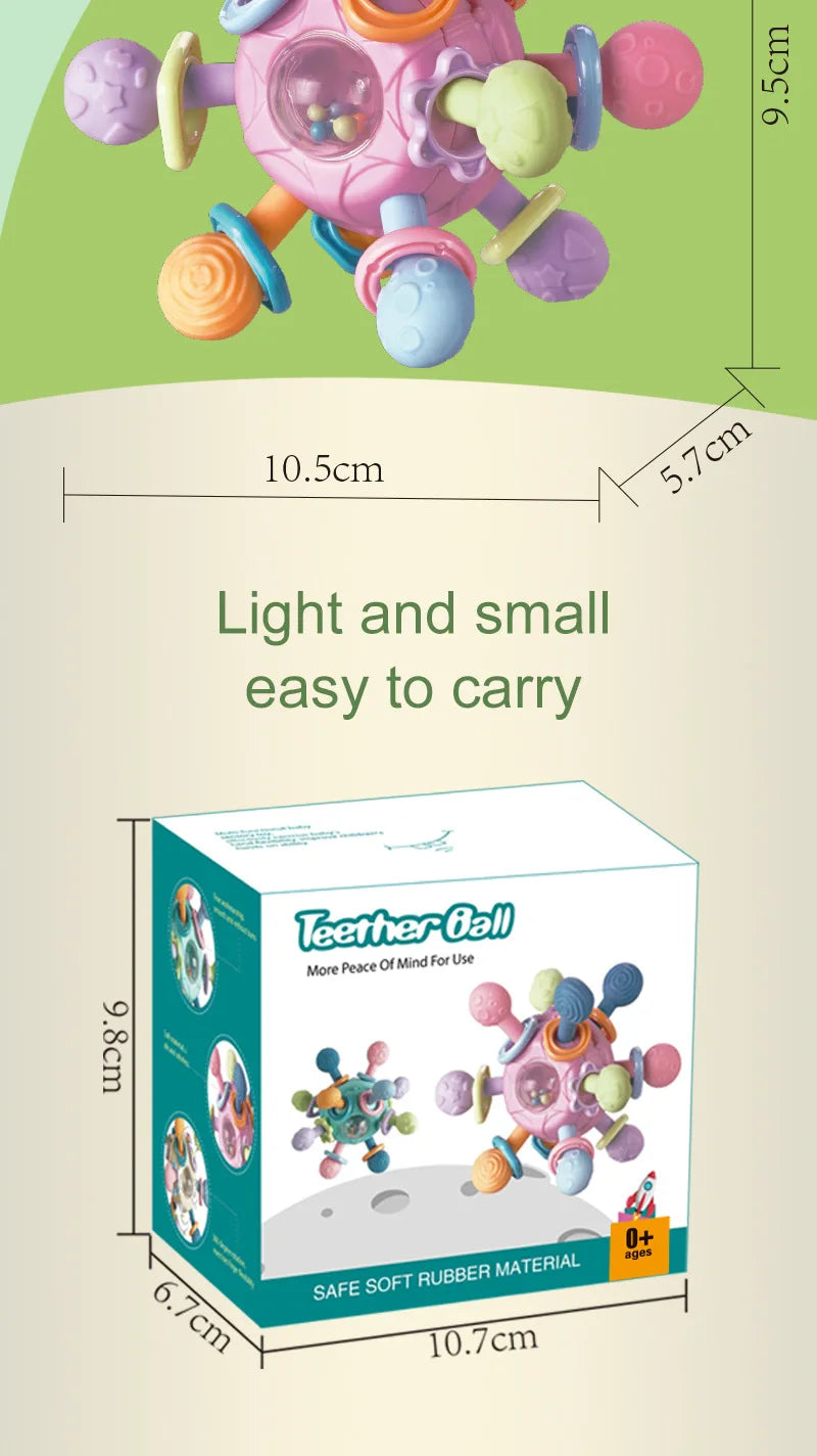 Rotating Rattle Ball Grasping Activity Baby Development Toy