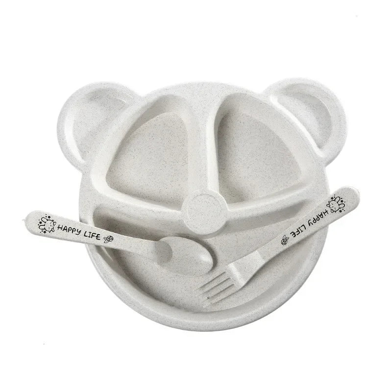 3Pcs/Set Baby Food Bear : Bowl Spoon Fork