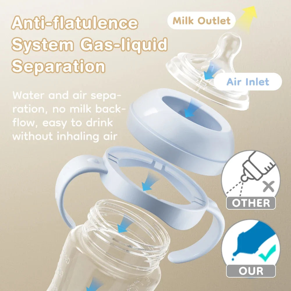 Baby PP Bottle 150/240/330ML Newborn Baby Bottle with Handle BPA Free