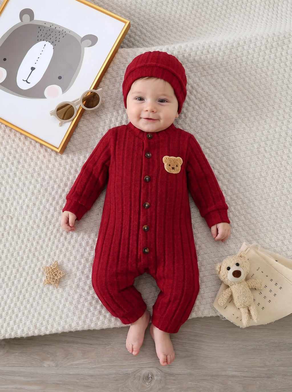 Baby Boy Red Onesie