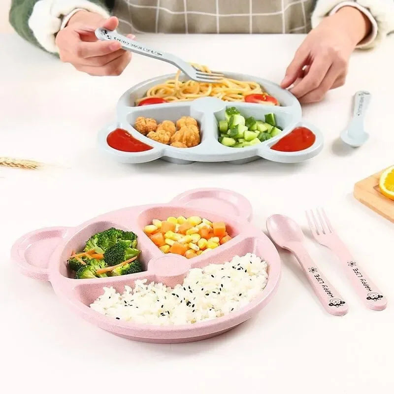 3Pcs/Set Baby Food Bear : Bowl Spoon Fork