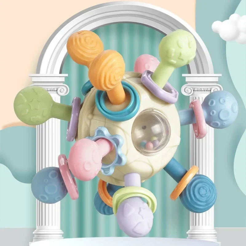 Rotating Rattle Ball Grasping Activity Baby Development Toy