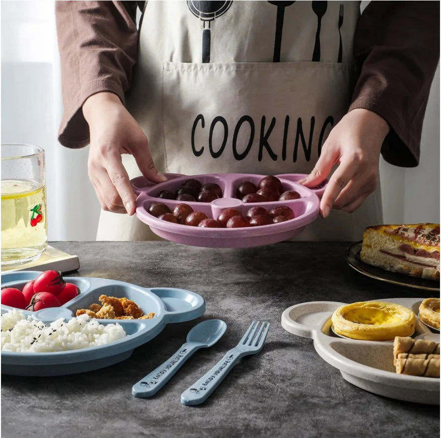 3Pcs/Set Baby Food Bear : Bowl Spoon Fork